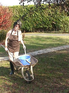 Afternoon of gardening which is transformed into bdsm games....My ass and my big tits are whipped with vegetableduster