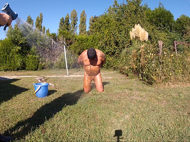 I Wash My Pig Slave Outdoor Pt1 Video from Mary Bitch
