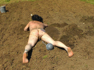 Gardening For Naked Slave