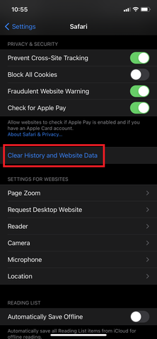 clear your cache with safari on IOS