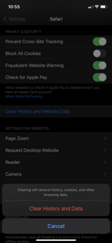 clear your cache with safari on IOS
