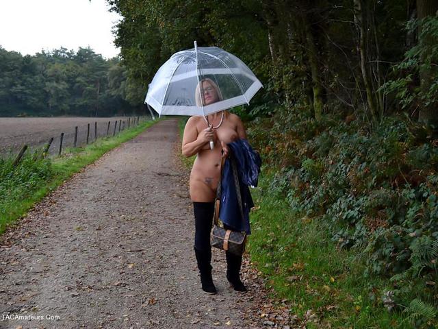 Walking Nude In The Rain Gallery from Nude Chrissy
